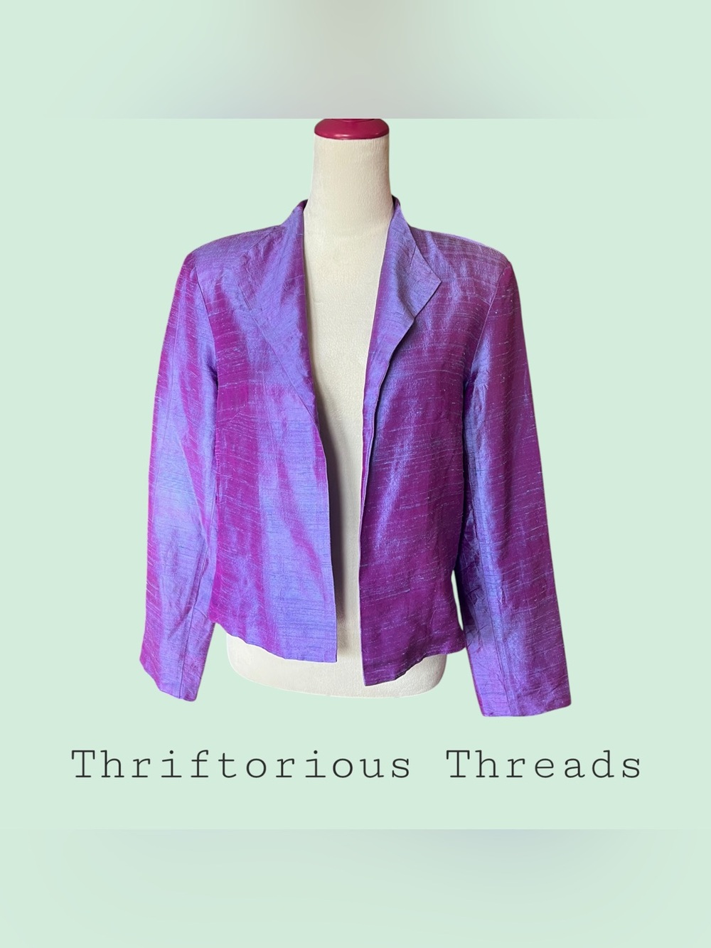 Purple Iridescent Open-Front Women's Jacket